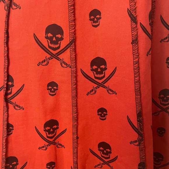 Shrine Vintage Cocktail Dress Orange Pirates Print Size M - Picture 12 of 16